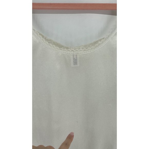 Heavenly Secrets Women's Size Large White Satin Lace Trim Intimates Top - Picture 3 of 5